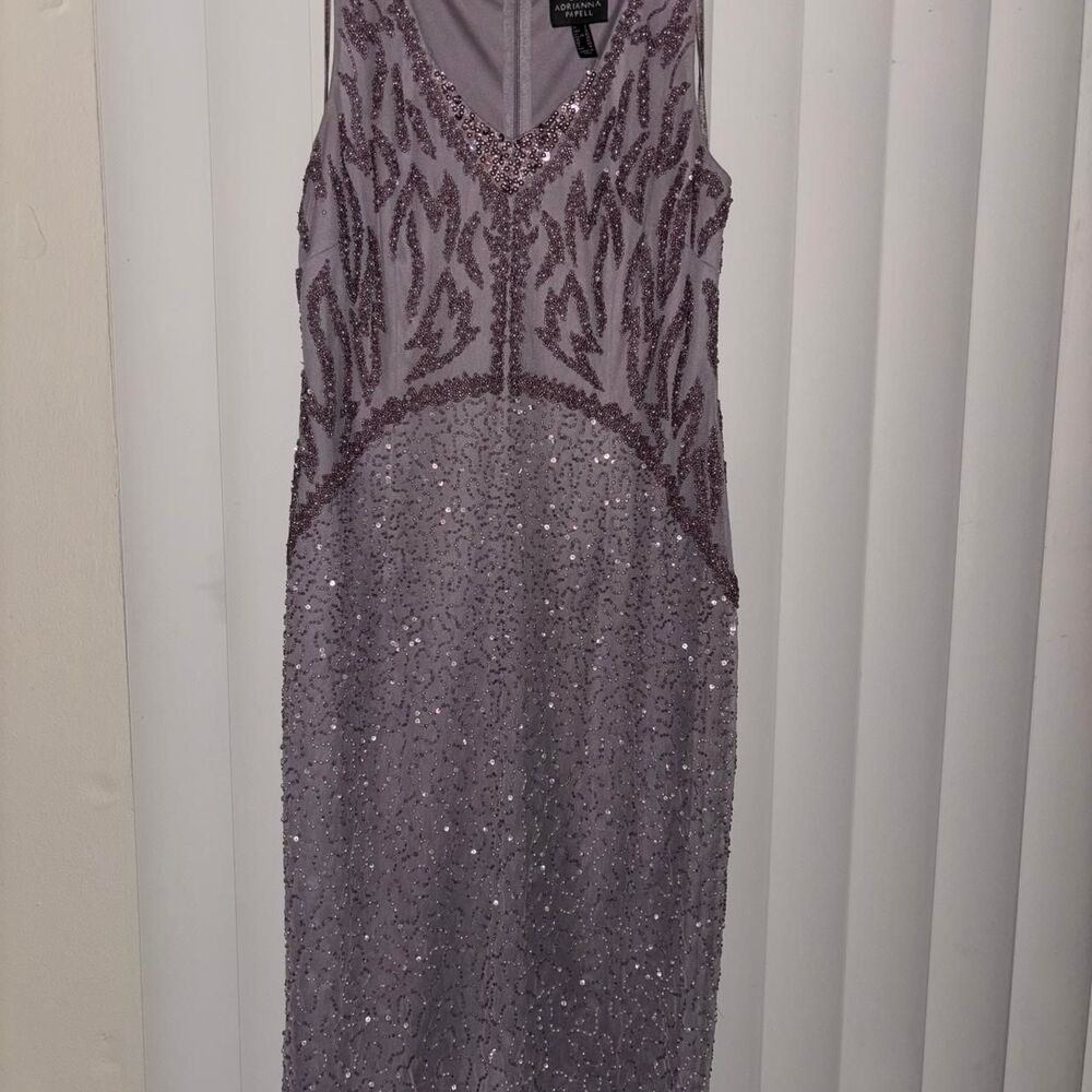 Adrianna-papell Women's Grey and Purple Dress